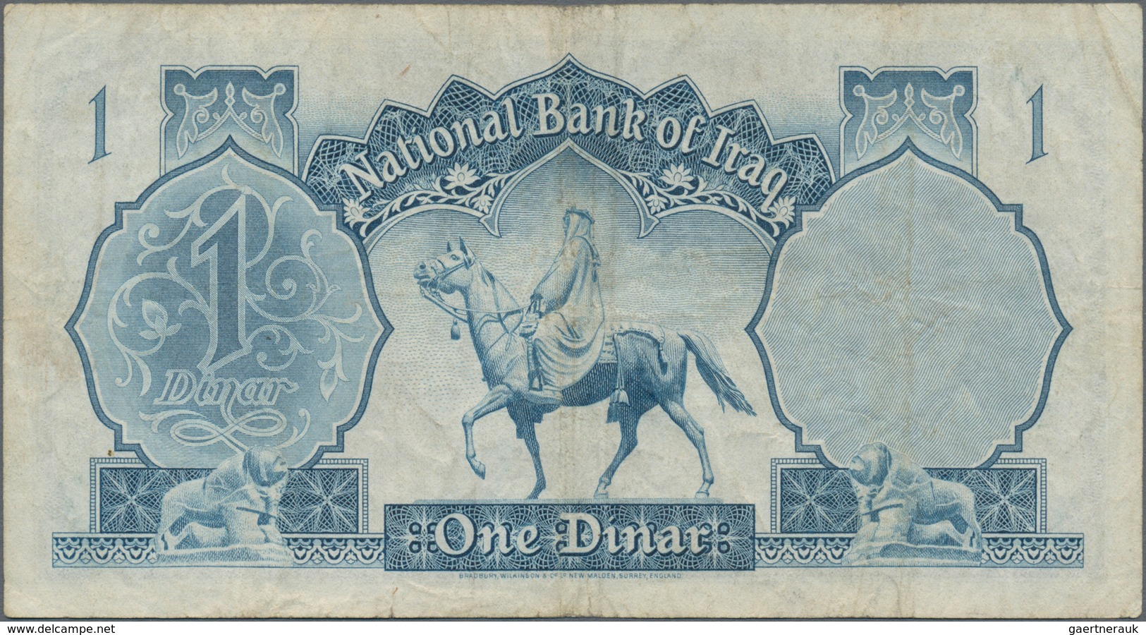 Iraq / Irak: 1 Dinar 1955 P. 39, Used With Folds And Creases, Minor Border Tear, No Holes, No Repair - Iraq