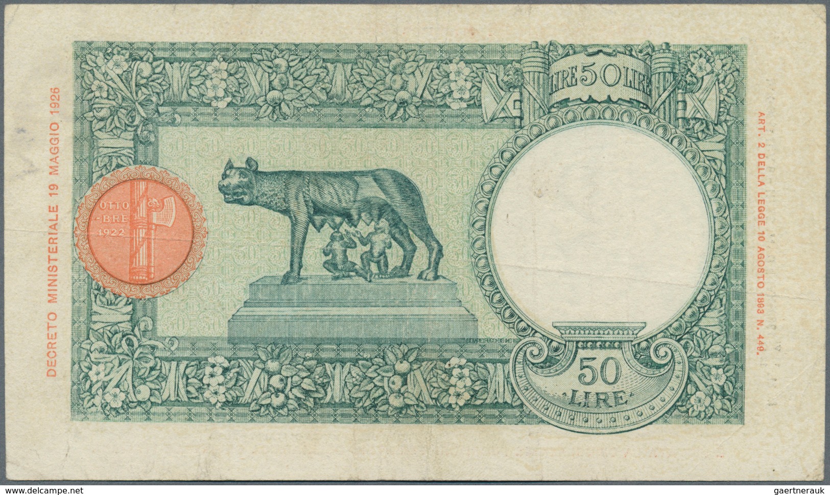 Italian East Africa / Italienisch Ost-Afrika: 50 Lire 1938 P. 1, Used With Folds, Pressed But Strong - Italienisch Ostafrika