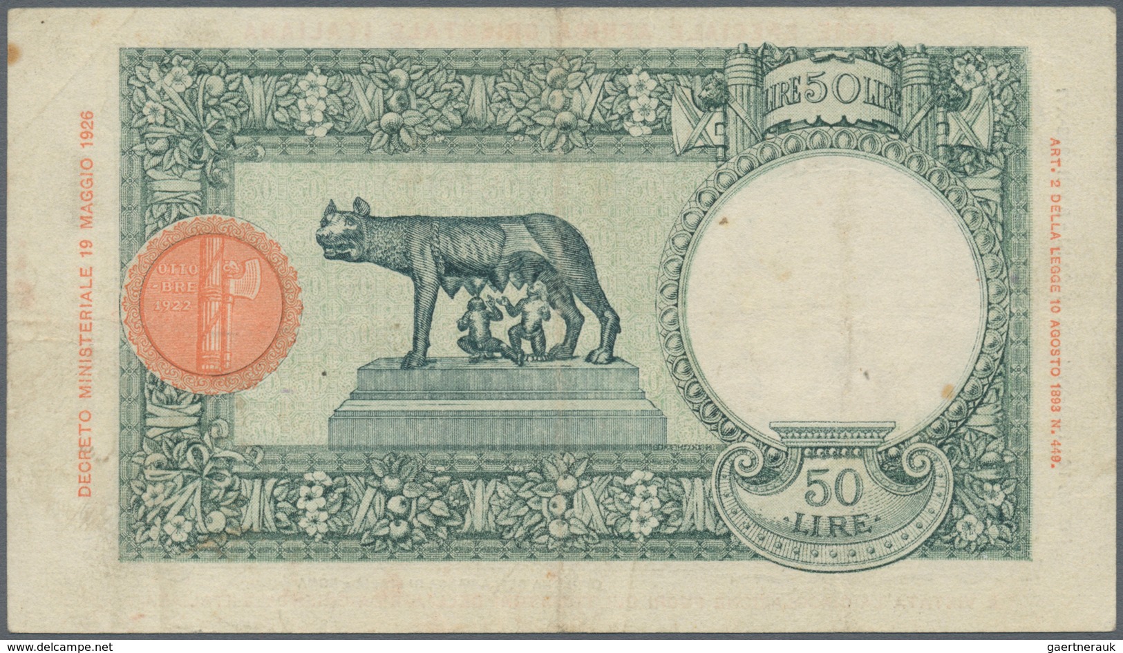 Italian East Africa / Italienisch Ost-Afrika: 50 Lire 1939 P. 1, Light Folds In Paper, Probably Pres - Italienisch Ostafrika