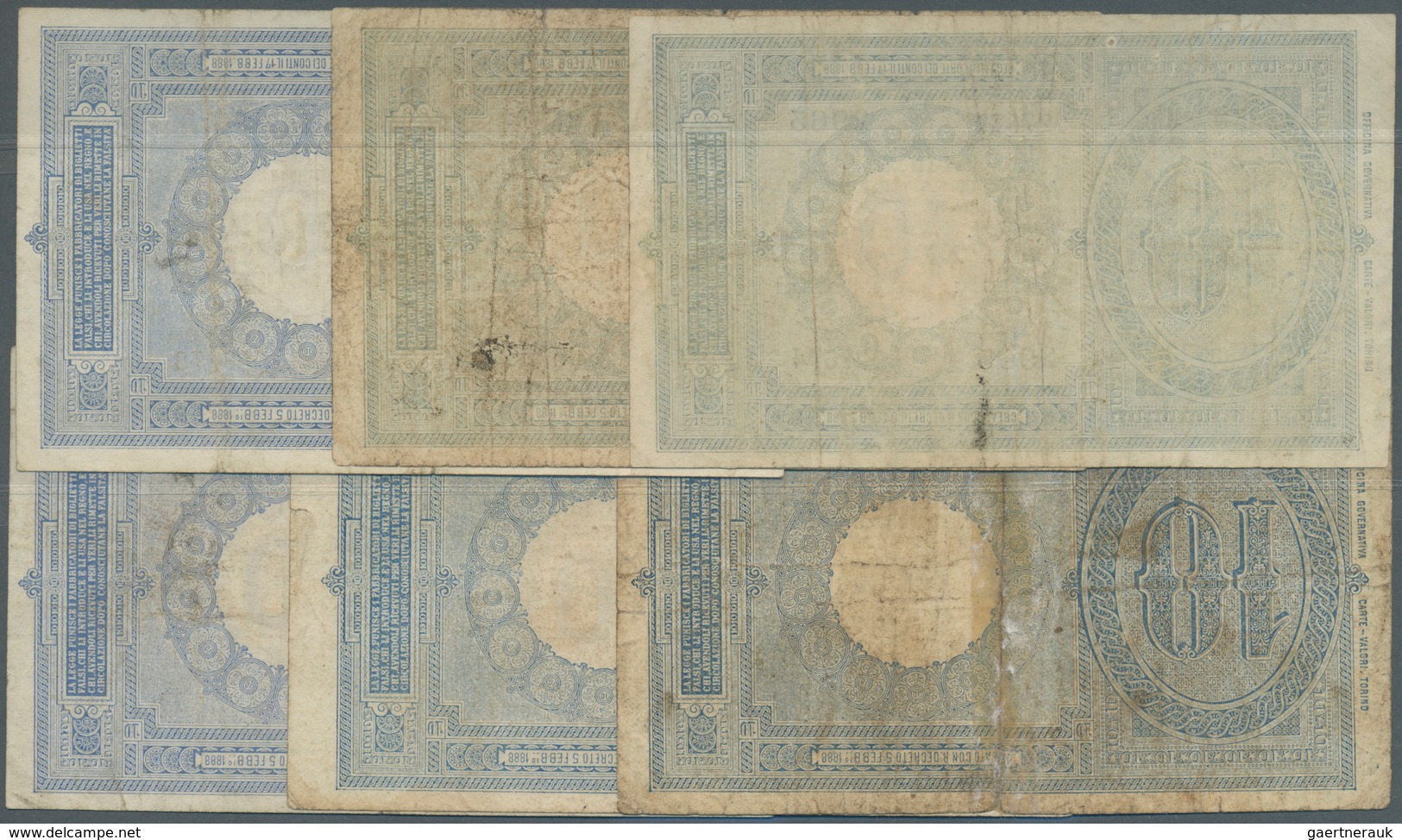 Italy / Italien: Set Of 11x 10 Lire 1888 P. 20, Block Numbers 3988, 2789, 2965, 979, 3576, 2054, 219 - Andere & Zonder Classificatie