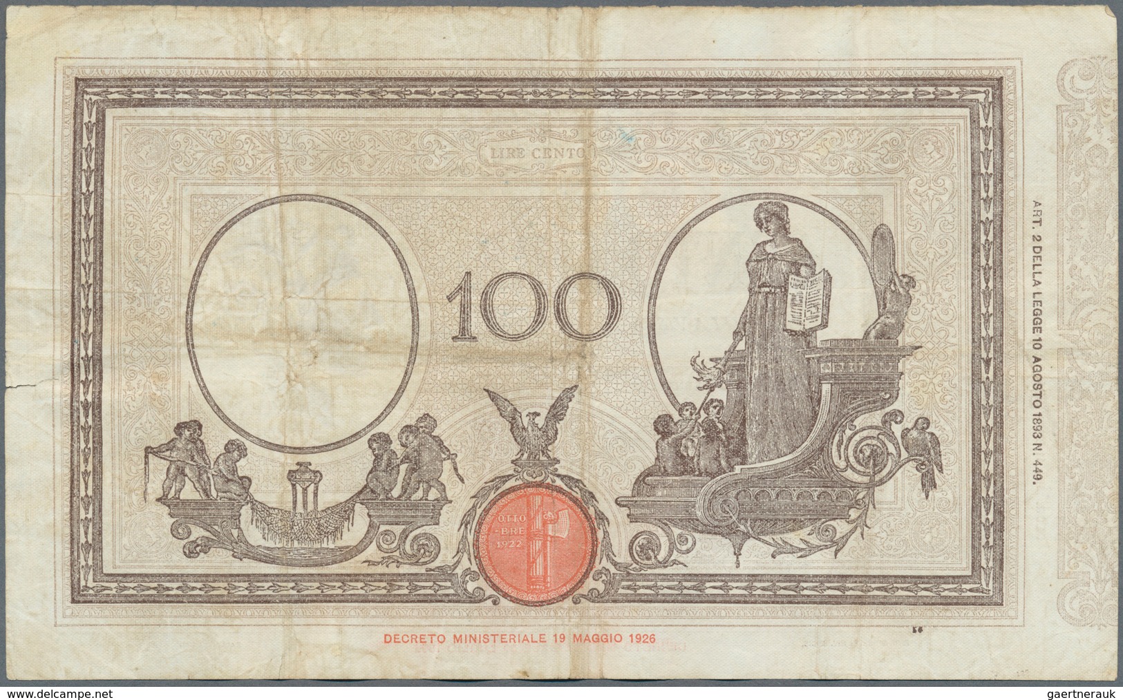 Italy / Italien: set of 5 notes containing 100 Lire 1927/29/30 P. 48, all used with light folds, pre
