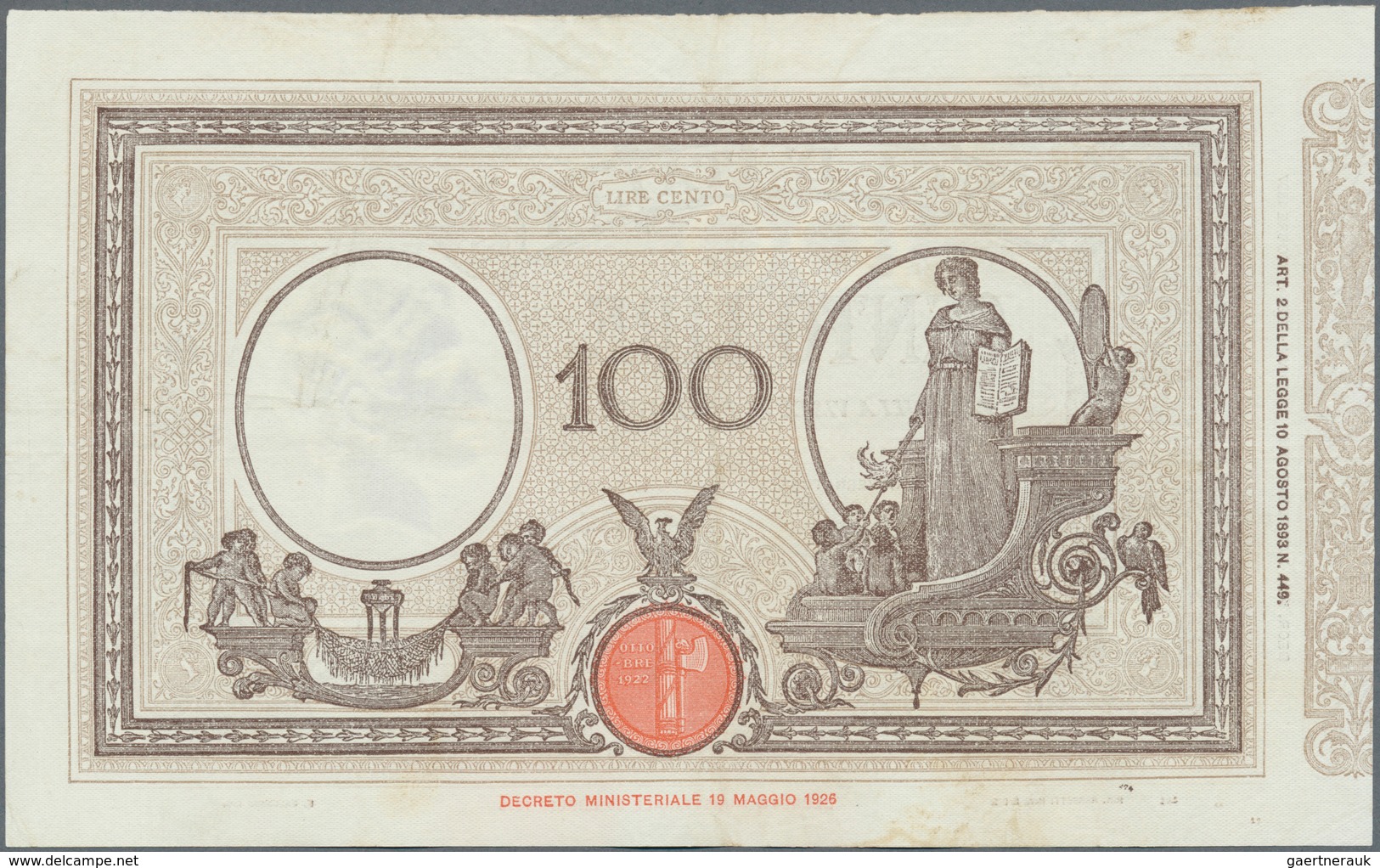 Italy / Italien: set of 5 notes containing 100 Lire 1927/29/30 P. 48, all used with light folds, pre