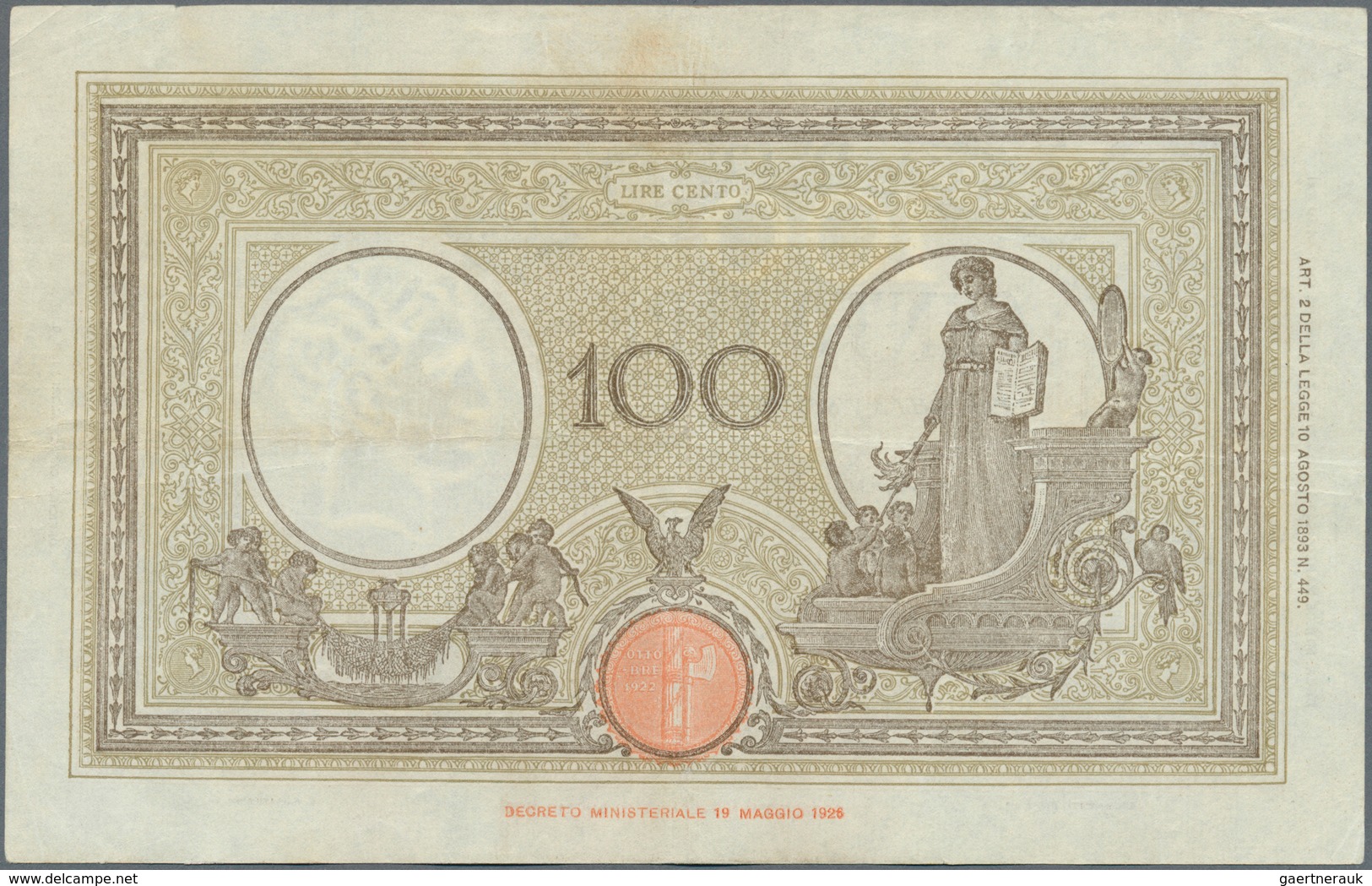 Italy / Italien: set of 5 notes 100 Lire 1942/43 P. 59, all notes in similar condition with light fo