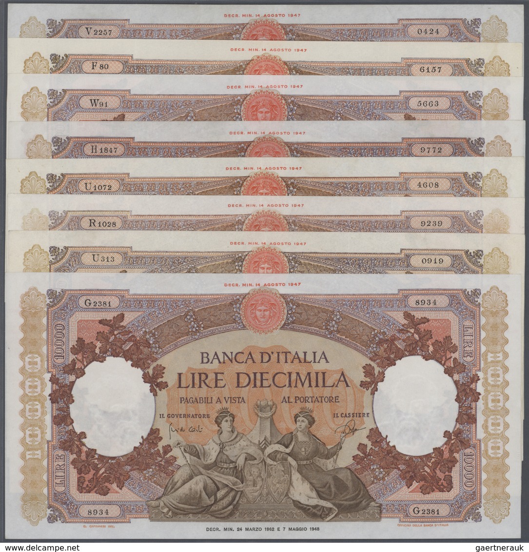 Italy / Italien: Set Of 18 Banknotes 10.000 Lire P. 89 Containing The Following Dates 2x 1962, 4x 19 - Sonstige & Ohne Zuordnung