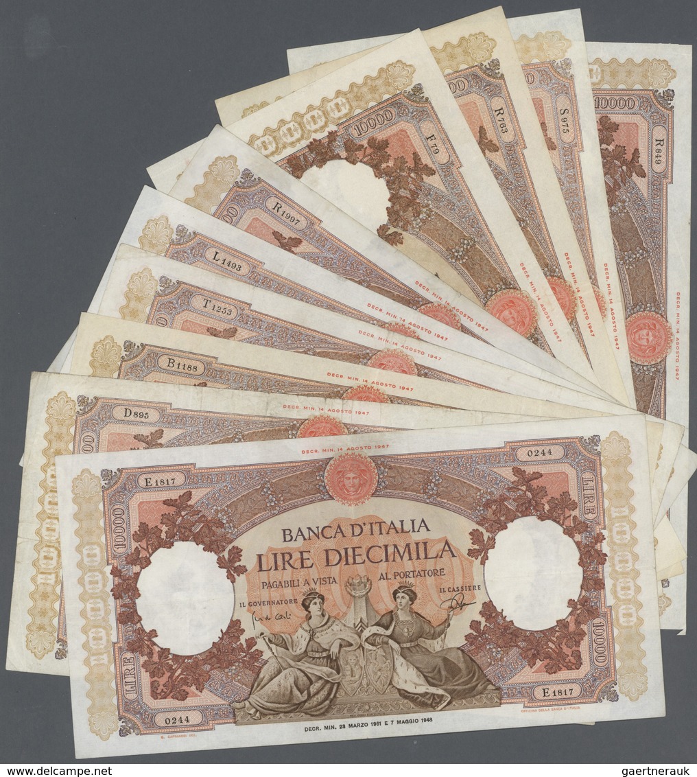 Italy / Italien: Set Of 18 Banknotes 10.000 Lire P. 89 Containing The Following Dates 2x 1962, 4x 19 - Andere & Zonder Classificatie