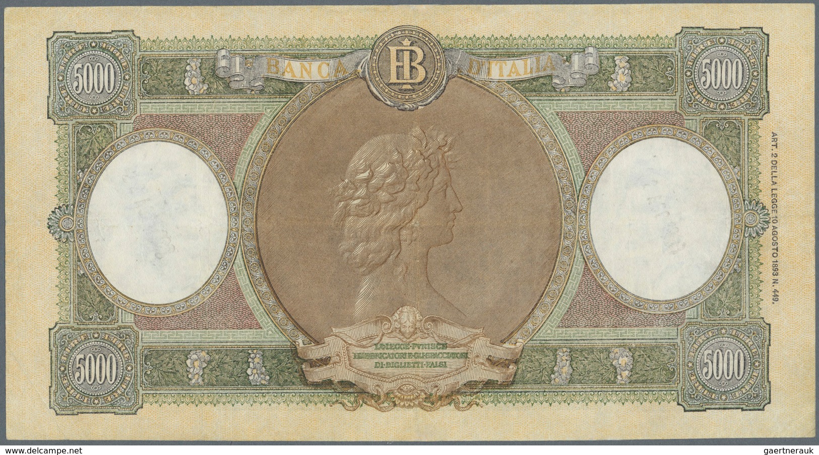 Italy / Italien: Set Of 2 Notes 5000 Lire 1961 P. 85d, Both Used With Folds And Pressed But Still Wi - Otros & Sin Clasificación