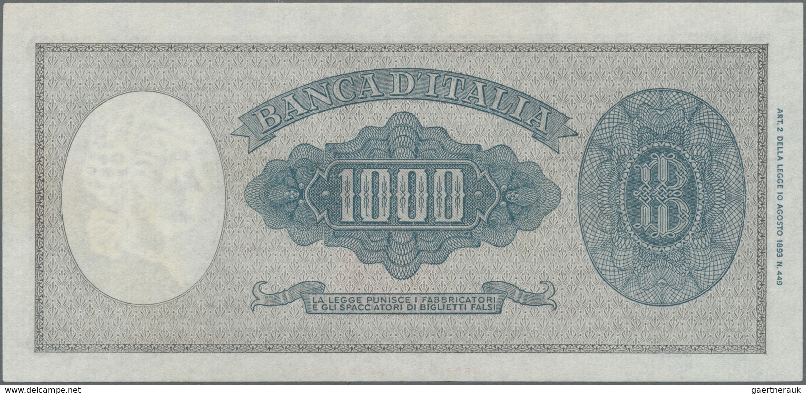 Italy / Italien: 1000 Lire 1961 P. 83, Crisp Original Paper, No Holes Or Tears, Handling In Paper, O - Sonstige & Ohne Zuordnung