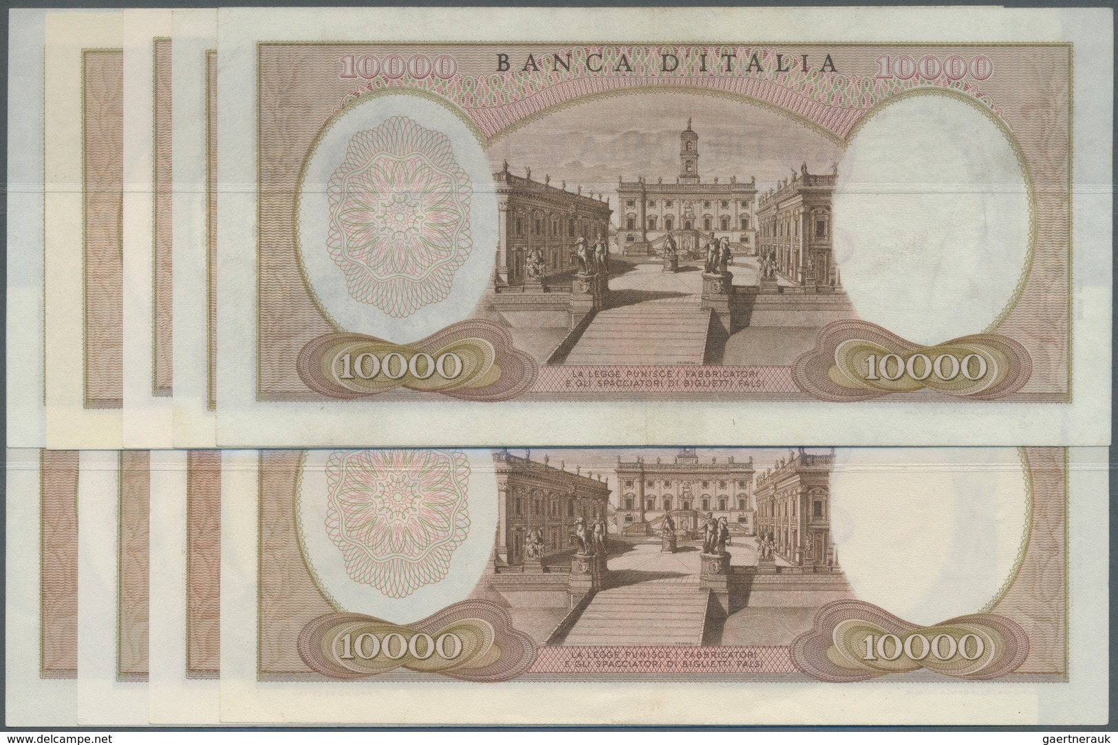 Italy / Italien: Set Of 9 Notes 10.000 Lire 1966, 1973, 1964, 1968, All In Similar Condition, With L - Andere & Zonder Classificatie