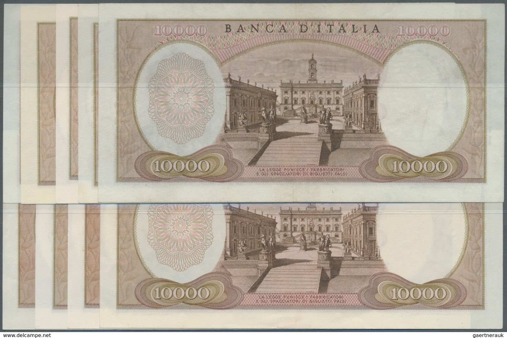 Italy / Italien: Set Of 9 Notes 10.000 Lire 1966, 1973, 1964, 1968, All In Similar Condition, With L - Sonstige & Ohne Zuordnung