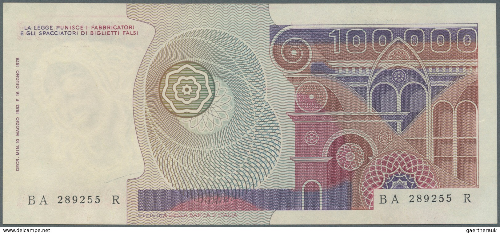 Italy / Italien: 100.000 Lire 1980 P. 108b, Crisp Original Paper, No Holes Or Tears, Original Colors - Sonstige & Ohne Zuordnung