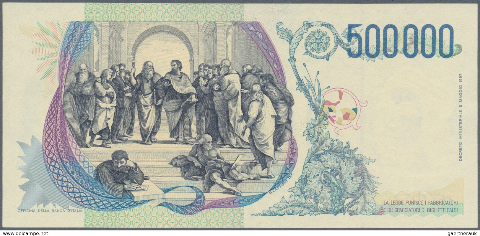 Italy / Italien: 500.000 Lire 1967 P. 118, S/N HA452823, Crisp Strong Paper With Original Colors, No - Andere & Zonder Classificatie