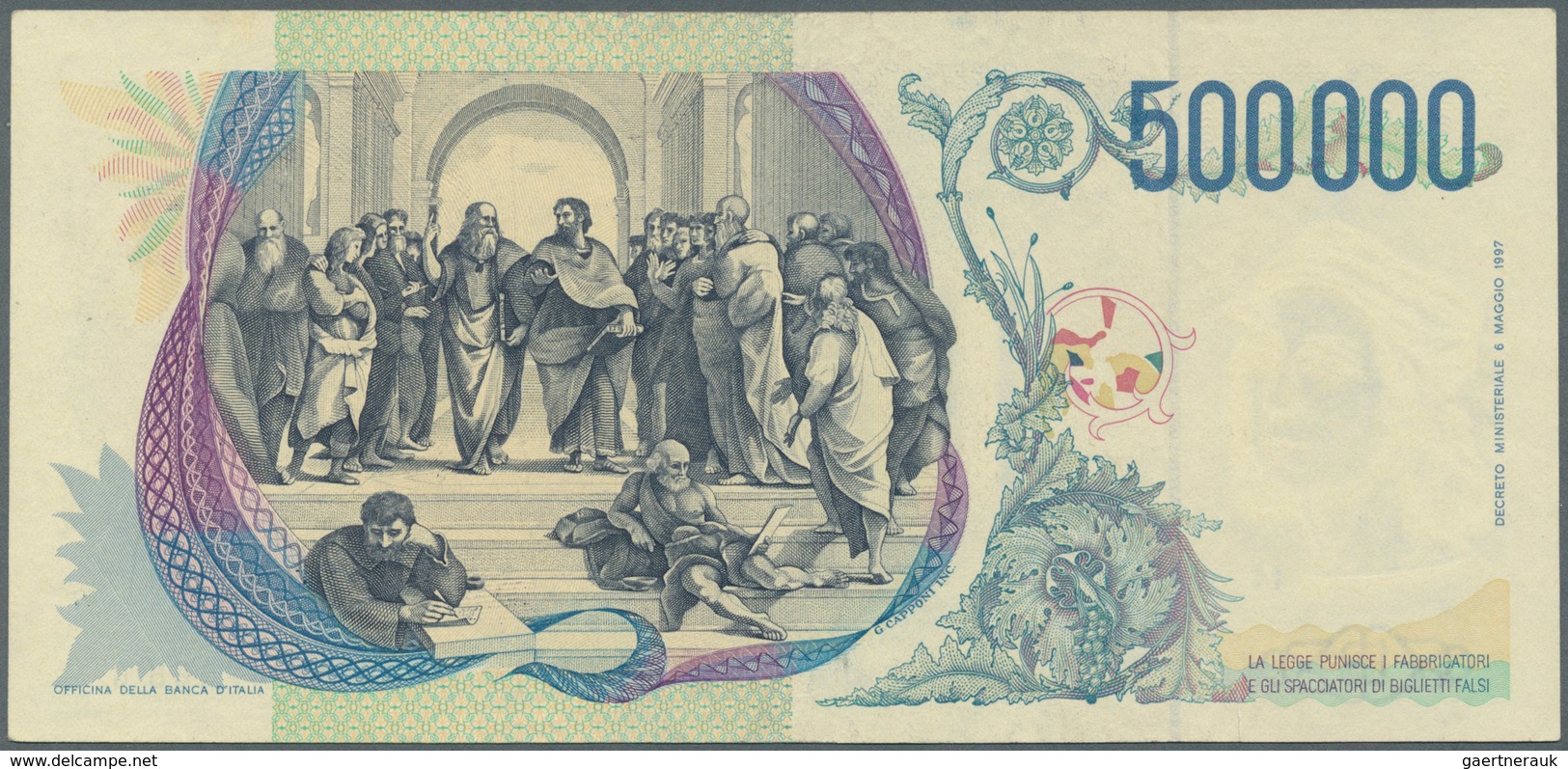 Italy / Italien: 500.000 Lire 1967 P. 118, S/N HA542568C, Crisp Strong Paper With Original Colors, N - Andere & Zonder Classificatie