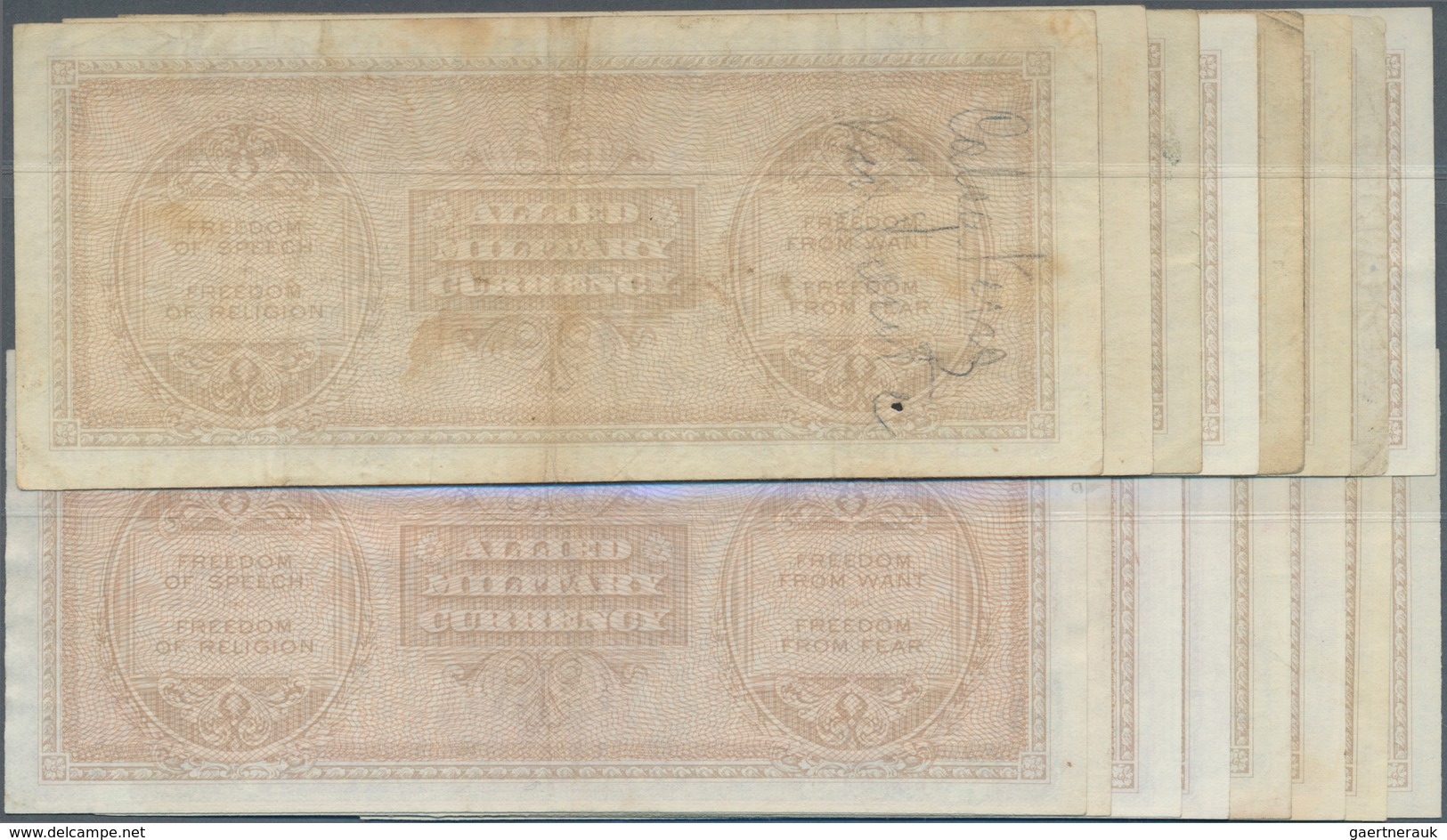 Italy / Italien: Set Of 16 Notes Allied Milirary Curreny 100 Lire 1943A P. M21 In Conditions: 5x XF+ - Andere & Zonder Classificatie