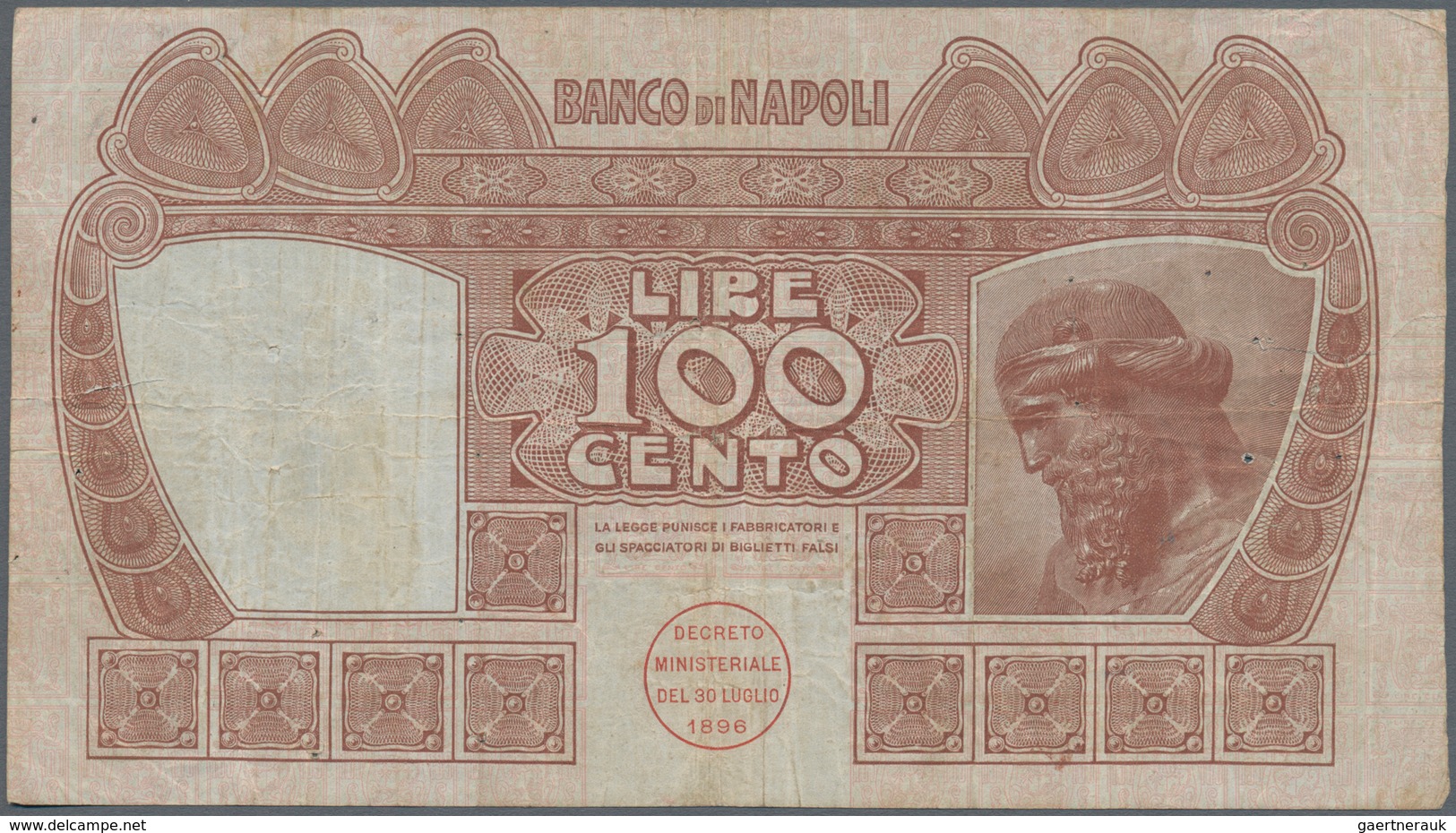 Italy / Italien: Set Of 3 Pcs 100 Lire 1911 "Banco Die Napoli" P. S857 In Used Condition, One With O - Andere & Zonder Classificatie