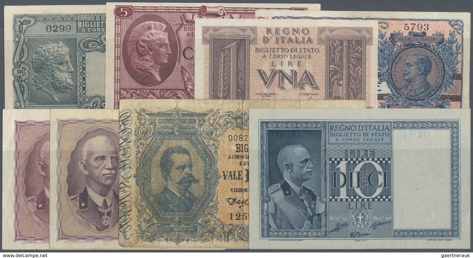 Italy / Italien: Set Of 26 Notes Containing 1x 10 Lire P. 20 (F), 8x 5 Lire P. 23 (F, VF, XF), 4x 10 - Sonstige & Ohne Zuordnung