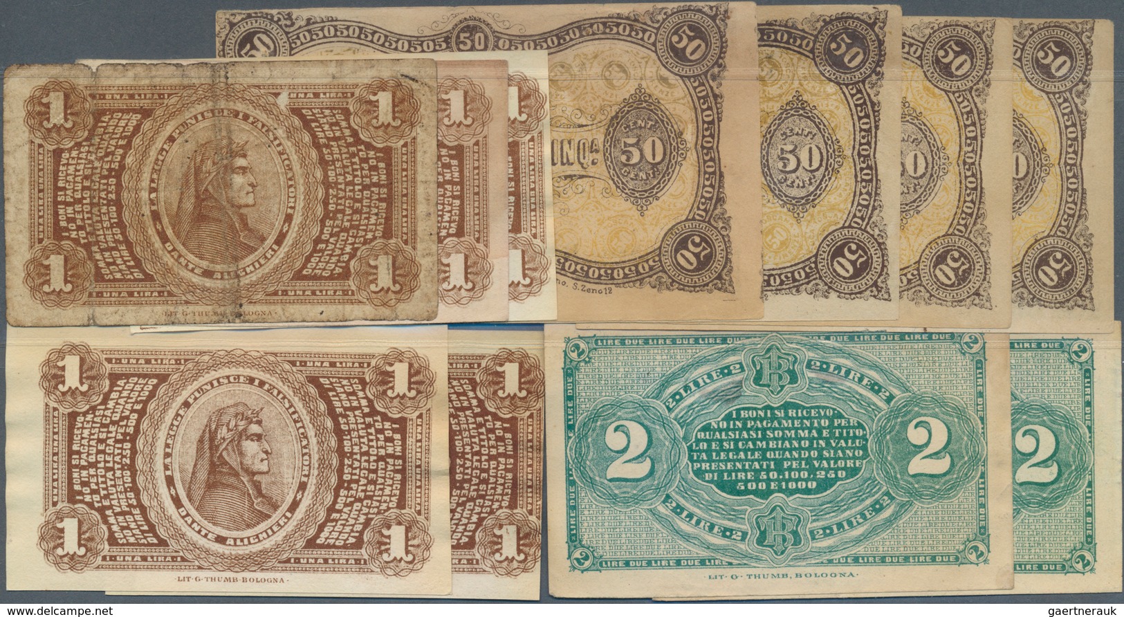 Italy / Italien: Set Of 11 Small Size Notes "Banca Toscana" From 1870 Containing 5x 1 Lira 1870 (3x - Andere & Zonder Classificatie