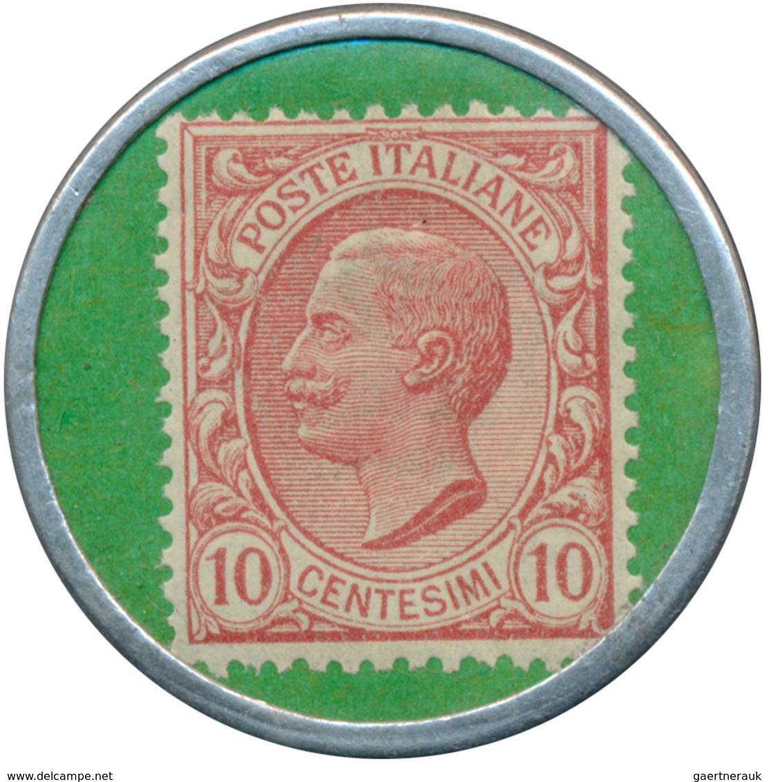 Italy / Italien: Italien, Briefmarken-Kapselgeld "GOMME PIRELLI MILANO" Mit 10 C. Victor Emanuel III - Andere & Zonder Classificatie