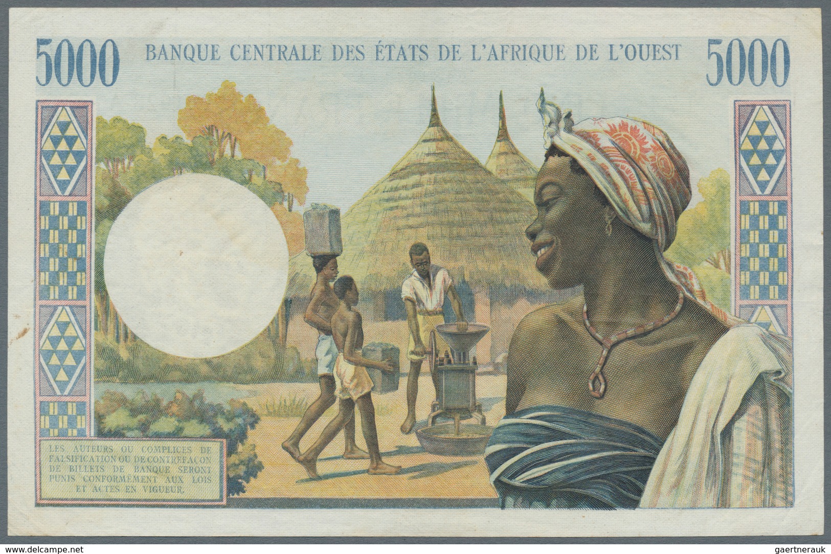 Ivory Coast / Elfenbeinküste: Banque Centrale Des États De L'Afrique De L'Ouest, 5000 Francs ND(1970 - Ivoorkust