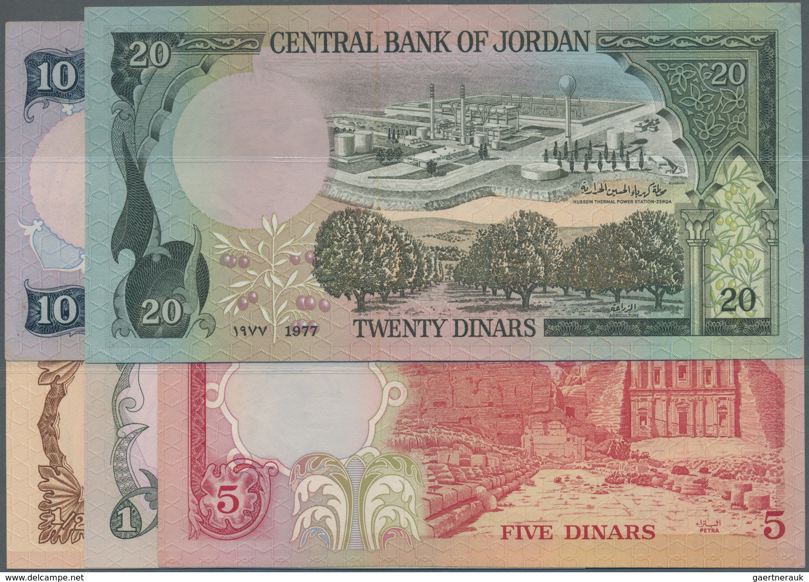 Jordan / Jordanien: Set Of 9 Notes Containing 2x 1/2 Dinar P. 17, 1 Dinar P. 18, 3x 5 Dinars P. 19, - Jordania