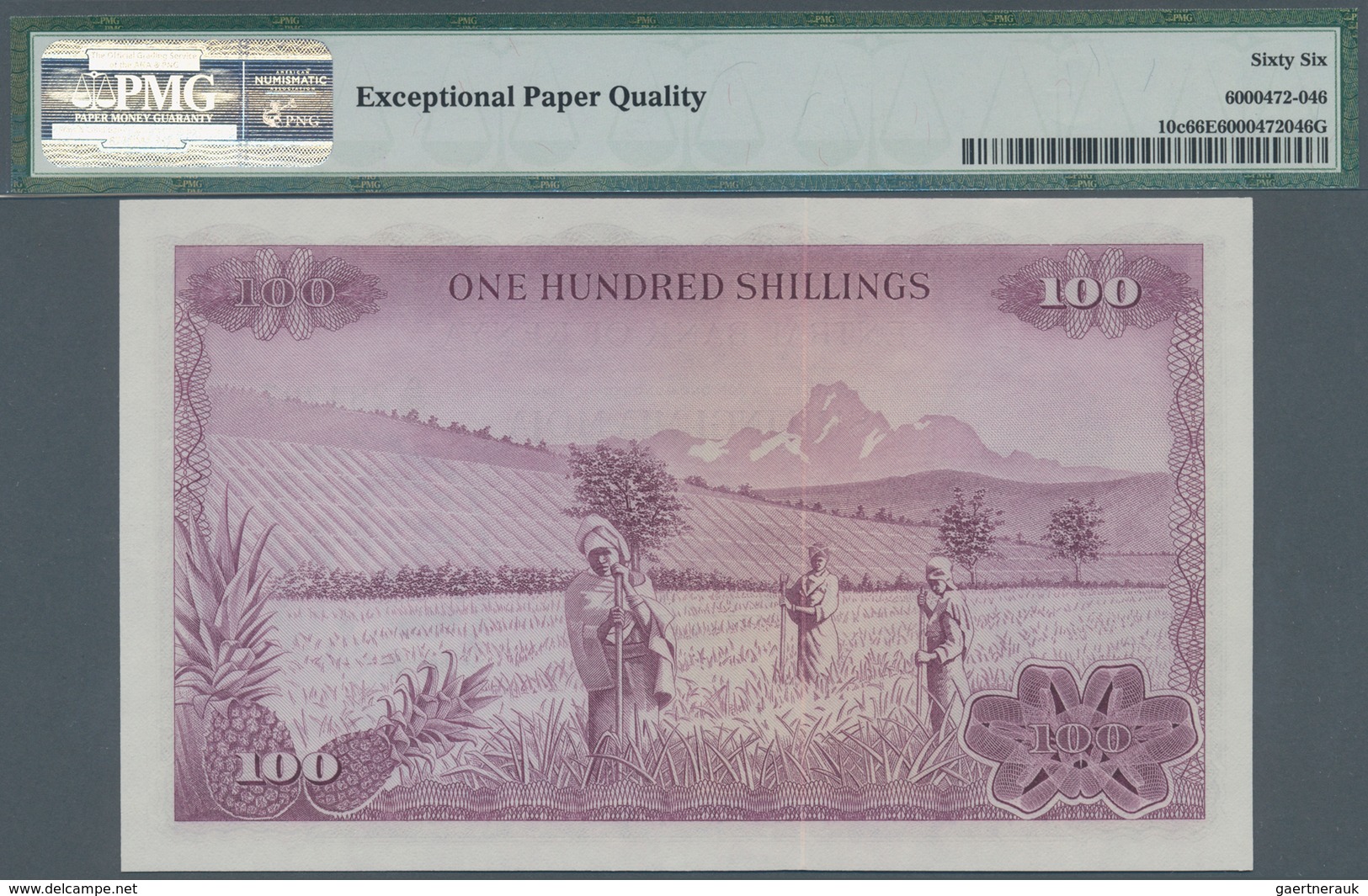 Kenya / Kenia: 100 Shillings July 1st 1972, P.10c In Perfect Uncirculated Condition, PMG Graded 66 G - Kenya