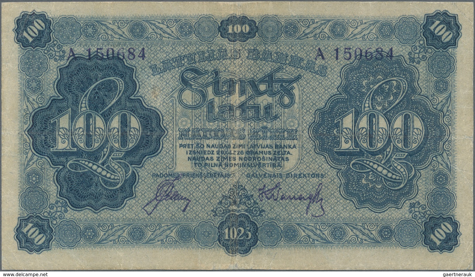 Latvia / Lettland: 100 Latu 1925, P.14b, Excellent Condition With A Soft Vertical Fold At Center Onl - Letland