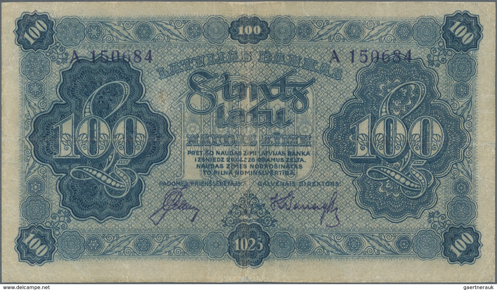 Latvia / Lettland: 100 Latu 1925, P.14b, Excellent Condition With A Soft Vertical Fold At Center Onl - Letonia