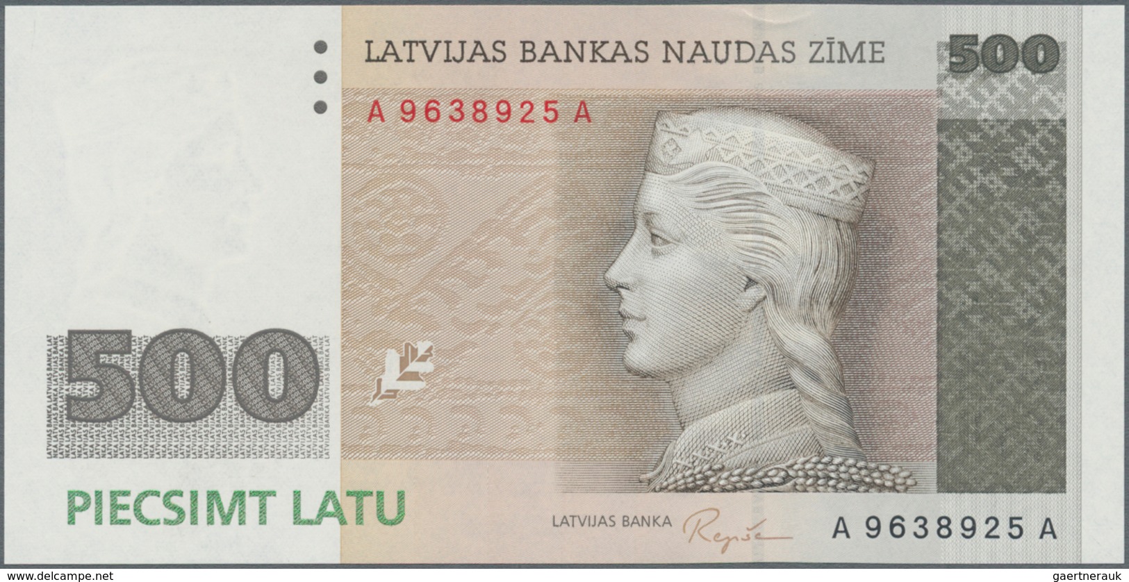 Latvia / Lettland: 500 Latu 1992, P.48, Highest Denomination And High Value Note In Perfect UNC Cond - Letland