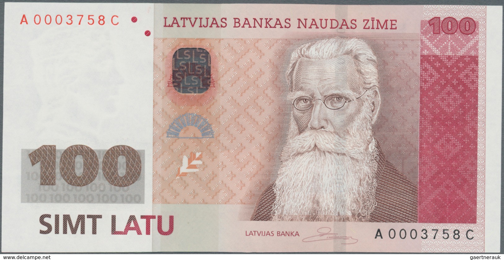 Latvia / Lettland: 100 Latu 2007, P.57a In Perfect UNC Condition - Letland