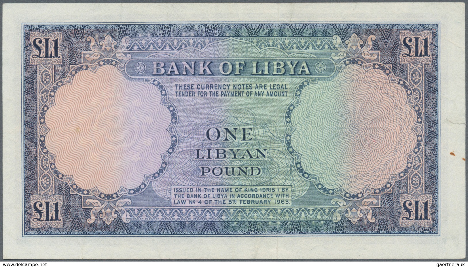 Libya / Libyen: 1 Pound ND P. 25, Lightly Used With Folds, Seems To Be Pressed But Still With Strong - Libië