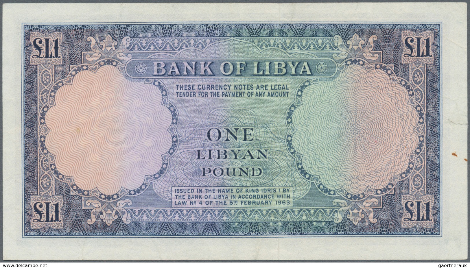 Libya / Libyen: 1 Pound ND P. 25, Lightly Used With Folds, Seems To Be Pressed But Still With Strong - Libia
