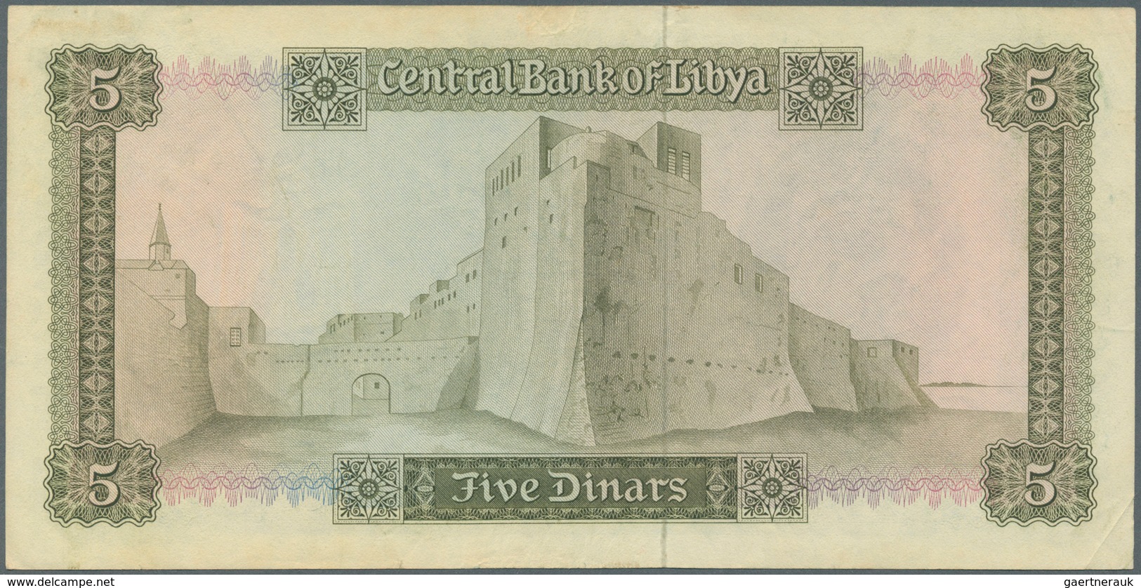 Libya / Libyen: 5 Dinars ND(1971) Without Inscription At Lower Right On Front, P.36a, Still Strong P - Libye