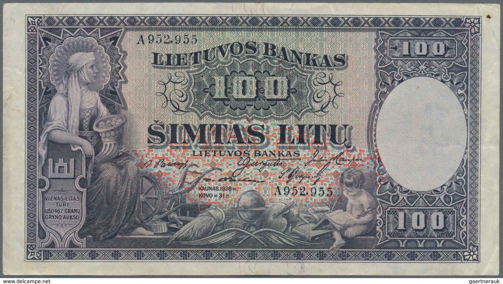 Lithuania / Litauen: Set Of 2 Notes Containing 50 & 100 Litu 1928 P. 24, 25, Both In Similar Conditi - Litouwen