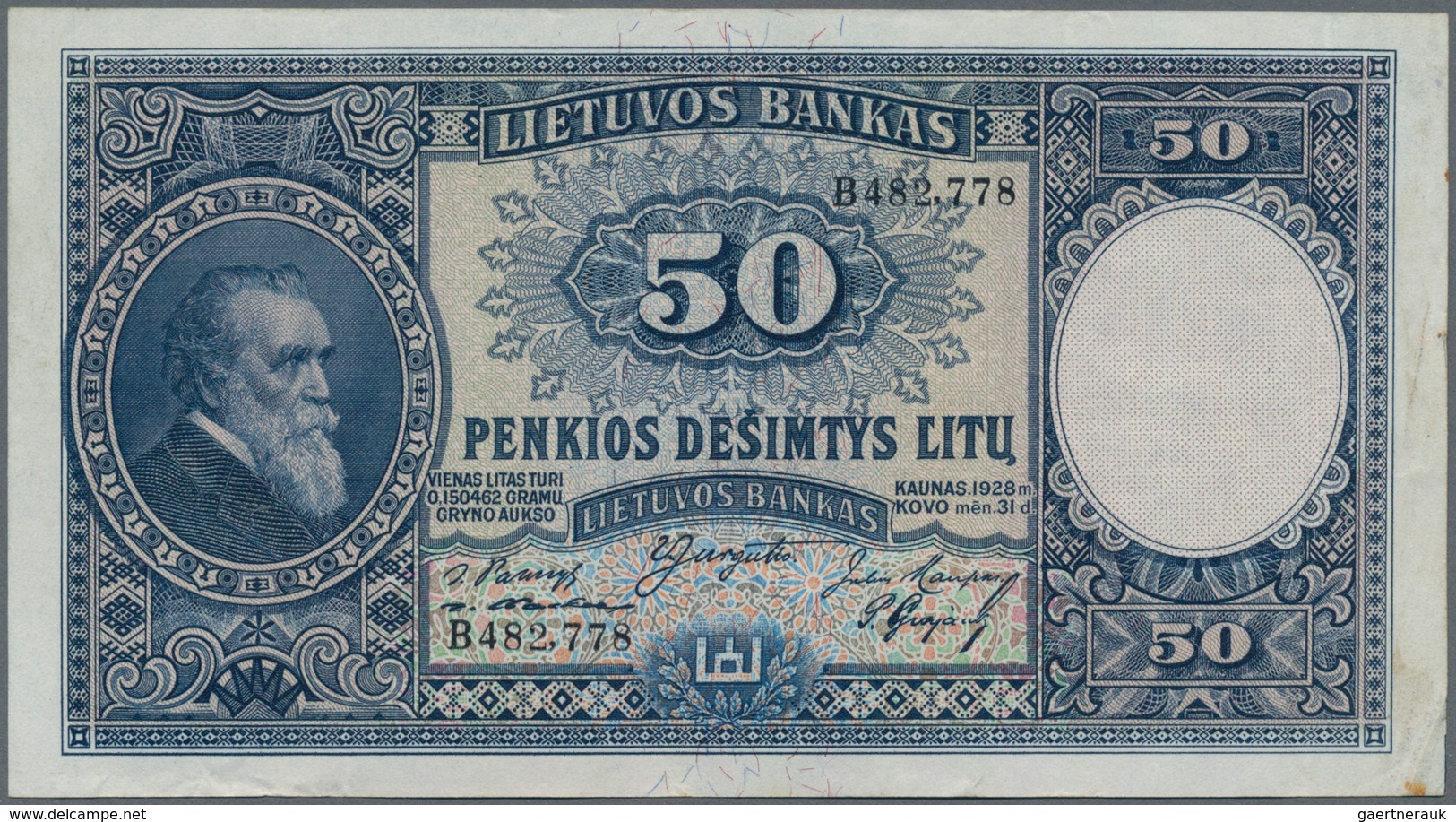 Lithuania / Litauen: Set Of 2 Notes Containing 50 & 100 Litu 1928 P. 24, 25, Both In Similar Conditi - Litauen