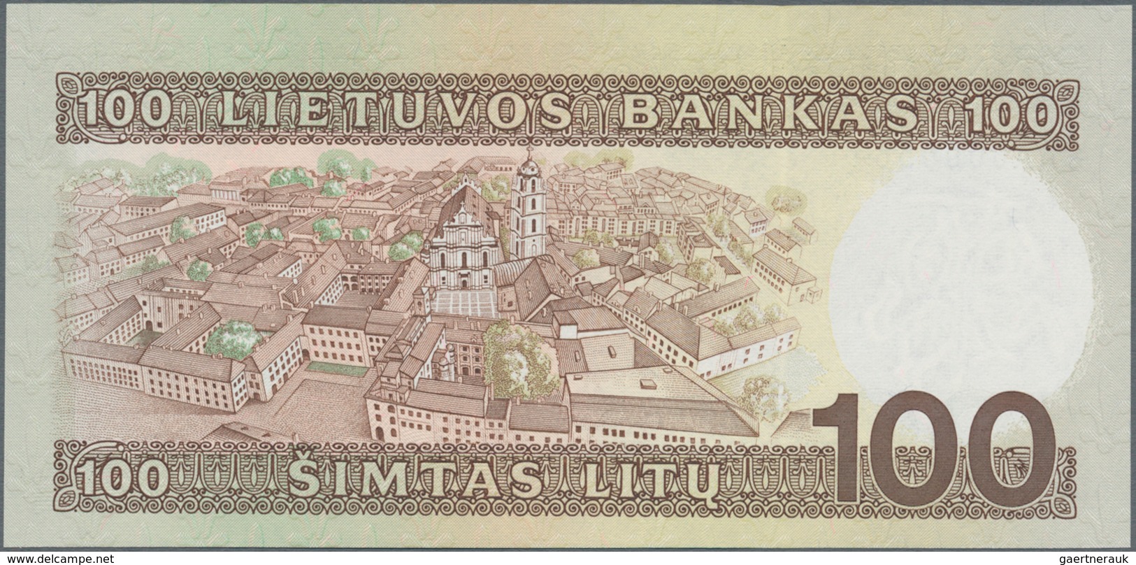 Lithuania / Litauen: Pair With 10 Litu 1991 P.47b And 100 Litu 1994 P.50b, Both In UNC Condition. (2 - Litouwen