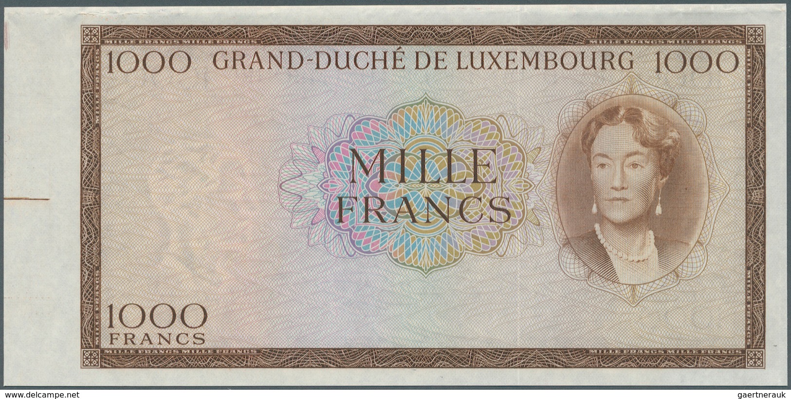 Luxembourg: Proof Of 1000 Francs ND P. 52B(p). This Banknote Was Planned As A Part Of The 1960s Seri - Luxemburg