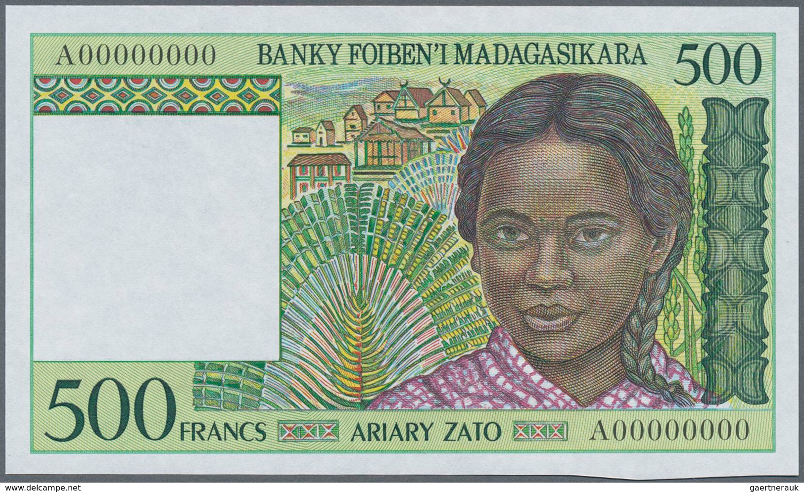 Madagascar: Set Of 2 Notes Containing 500 And 25.000 Francs ND(1994-95) Specimen P. 75s, P. 82s With - Madagaskar