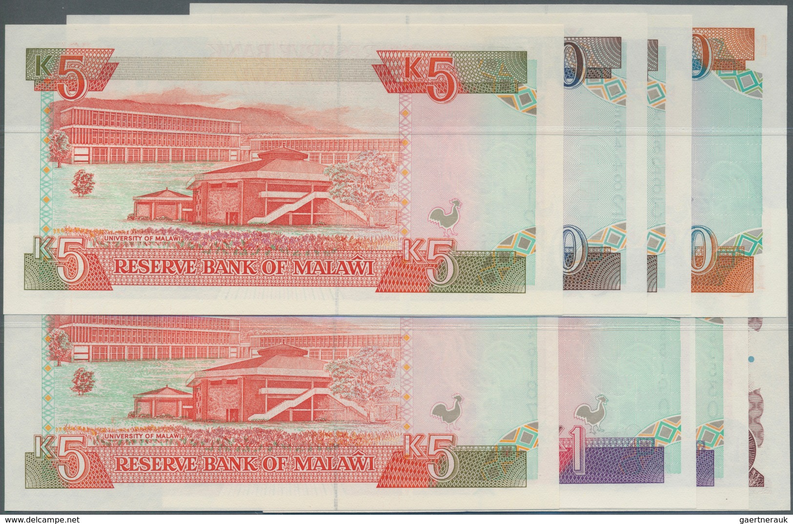 Malawi: Set Of 8 Banknotes Containing 1 Kwacha 1986, 2x 1 Kwacha 1992, 5 Kwacha 1994, 5 Kwacha 1990, - Malawi