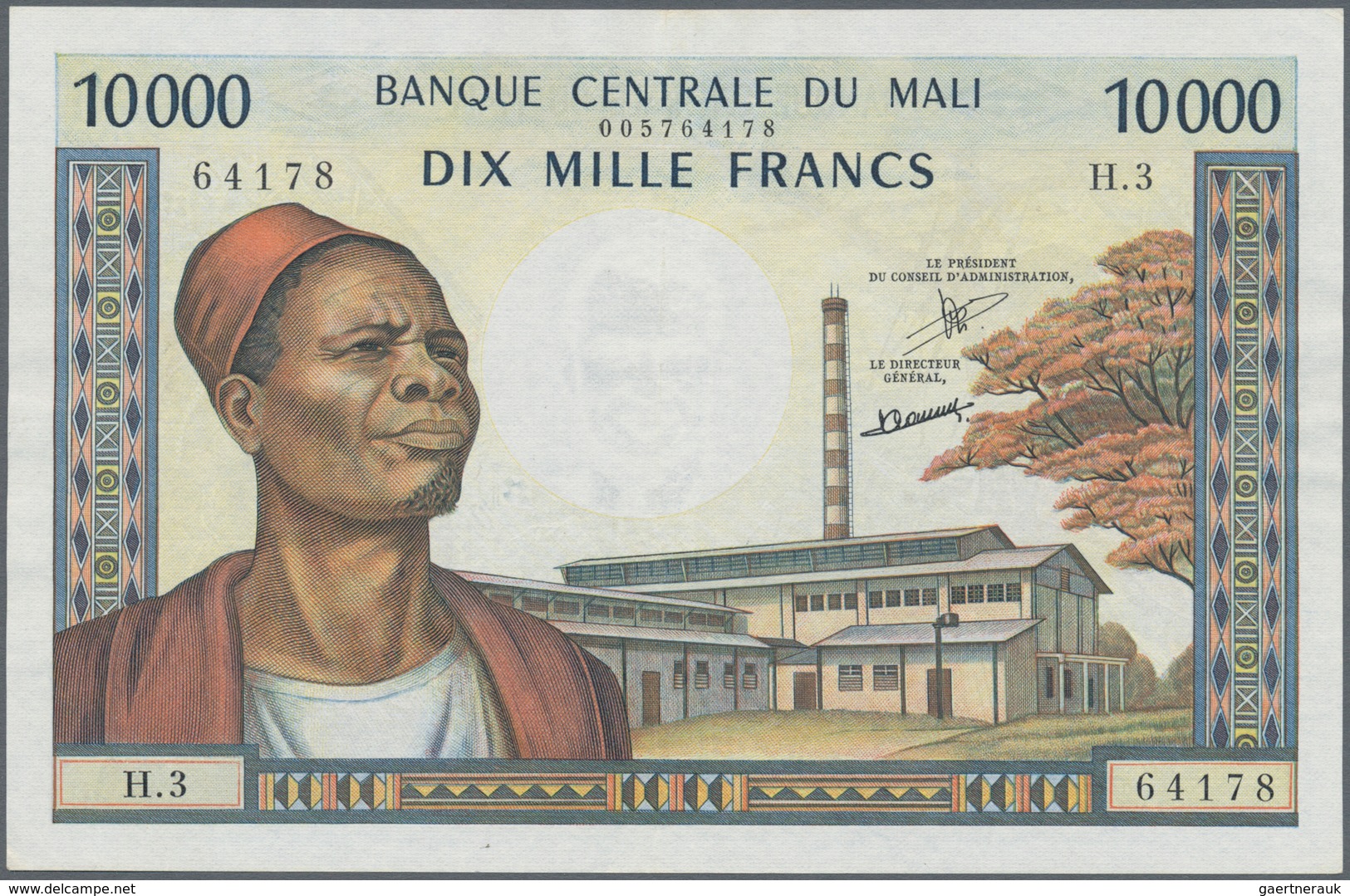 Mali: 10.000 Francs ND P. 15 In Nice Condition With Very Clean Paper And Bright Colors, Light Center - Mali