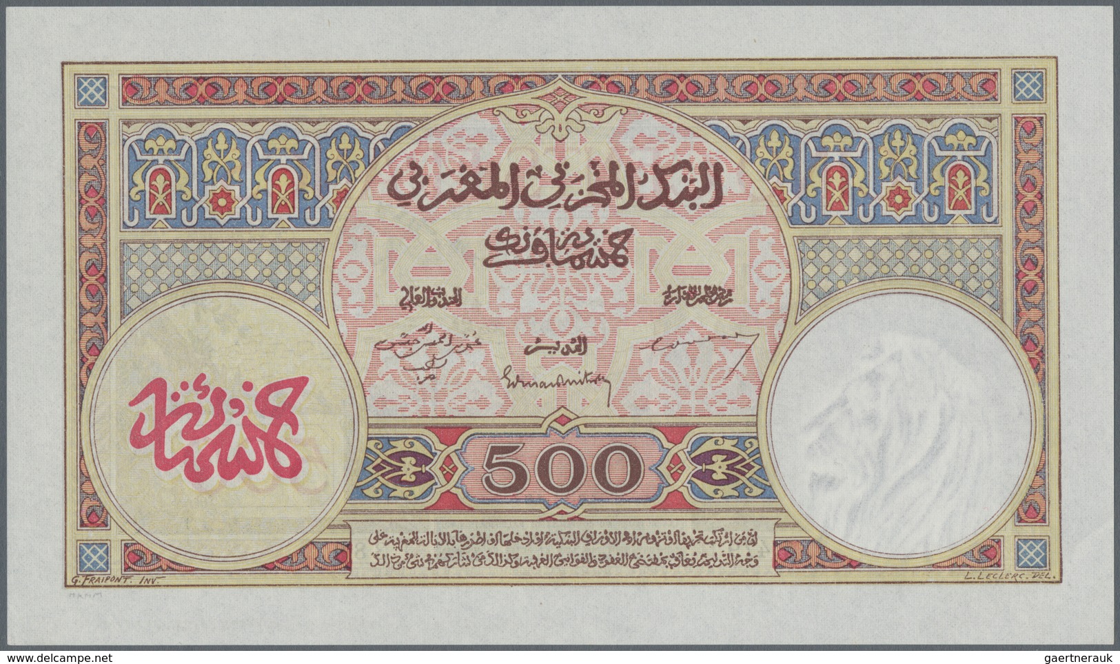 Morocco / Marokko: 500 Francs 1948 P. 15, Without Holes Or Tears, Crisp Original Paper And Original - Marokko