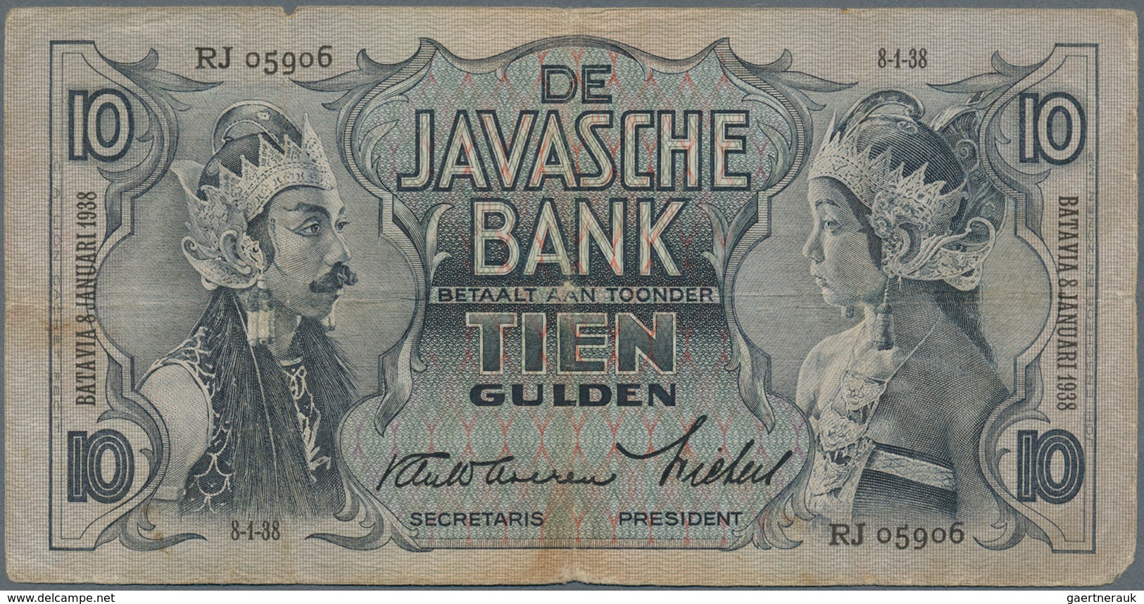 Netherlands Indies / Niederländisch Indien: Set Of 3 Notes Containing 10 Gulden 1930 P. 70, 5 Gulden - Nederlands-Indië