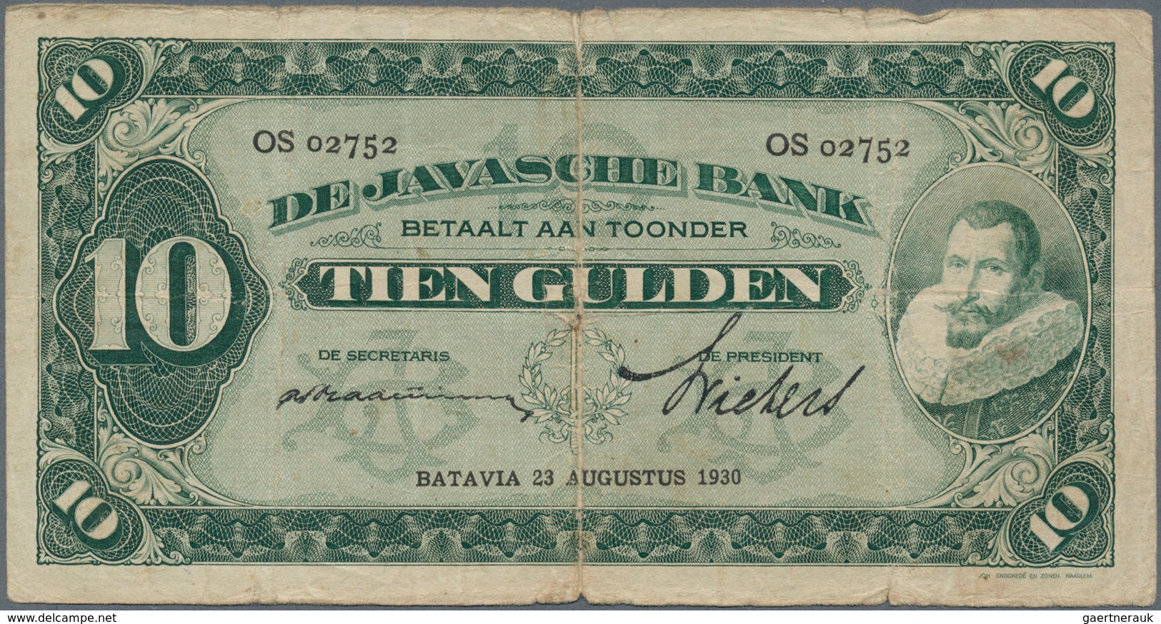 Netherlands Indies / Niederländisch Indien: Set Of 3 Notes Containing 10 Gulden 1930 P. 70, 5 Gulden - Nederlands-Indië