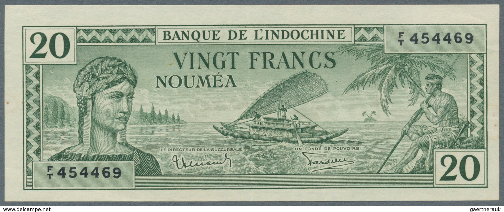 New Caledonia / Neu Kaledonien: 20 Francs ND P. 49, Strong Paper And Original Colors, Light Folds In - Nouméa (Neukaledonien 1873-1985)