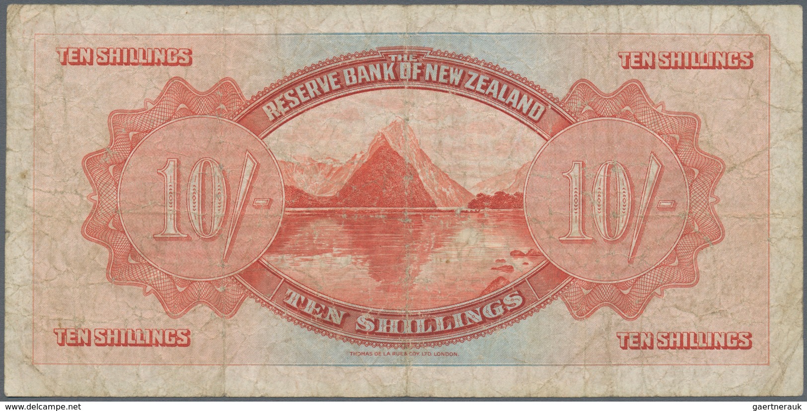 New Zealand / Neuseeland: 10 Shillings 1934 "Maori Issue" P. 154, Used With Several Folds And Crease - Neuseeland