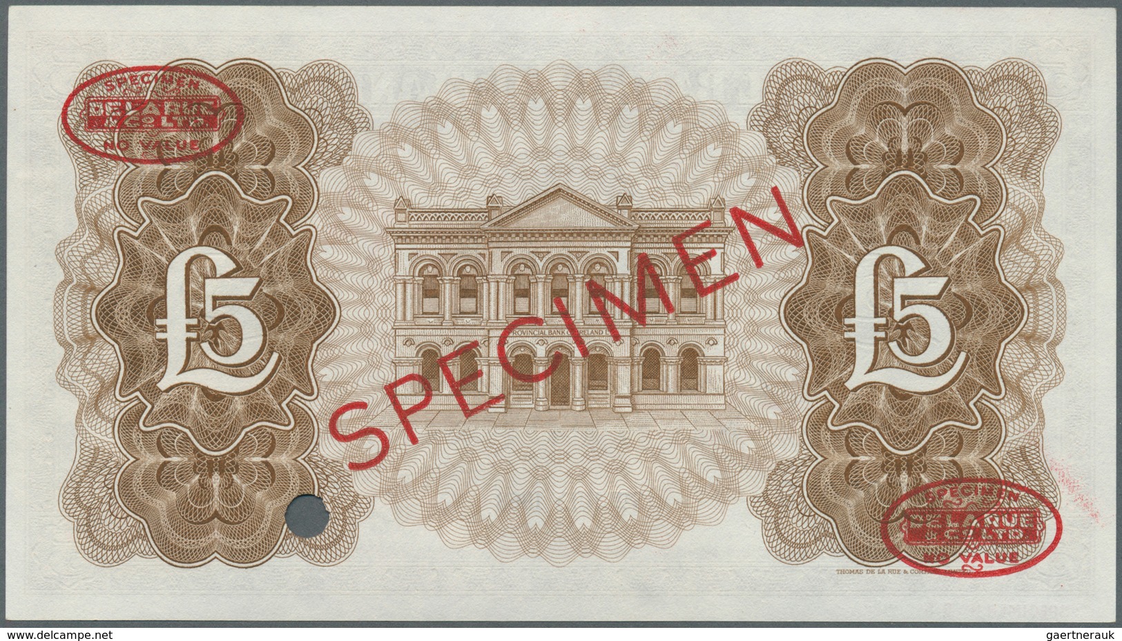 Northern Ireland / Nordirland: Provincial Bank Of Ireland 5 Pounds 1963 TDLR Specimen, P.244s In UNC - Sonstige & Ohne Zuordnung