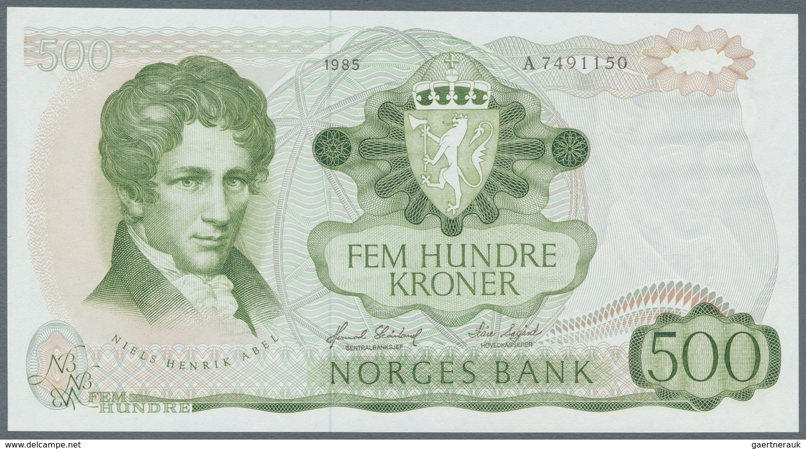 Norway / Norwegen: 500 Kroner 1985, P.39a, Highly Rare In This Perfect UNC Condition - Noruega
