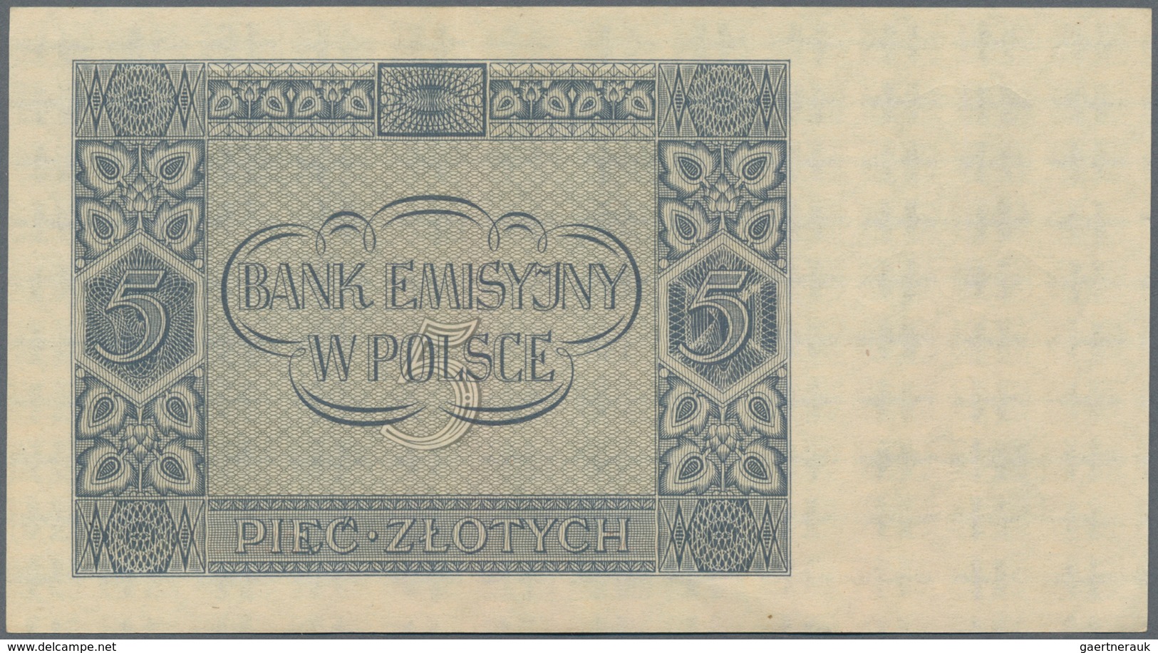 Poland / Polen: 5 Zlotych 1940 P. 93, In Condition: XF+ To AUNC. - Polonia