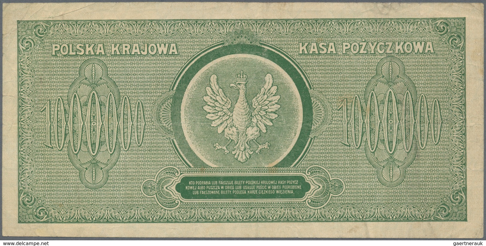 Poland / Polen: Pair Of The 1 Million Marek Polskich 1923, P.37, Both With Tiny Spots, Lightly Toned - Polonia