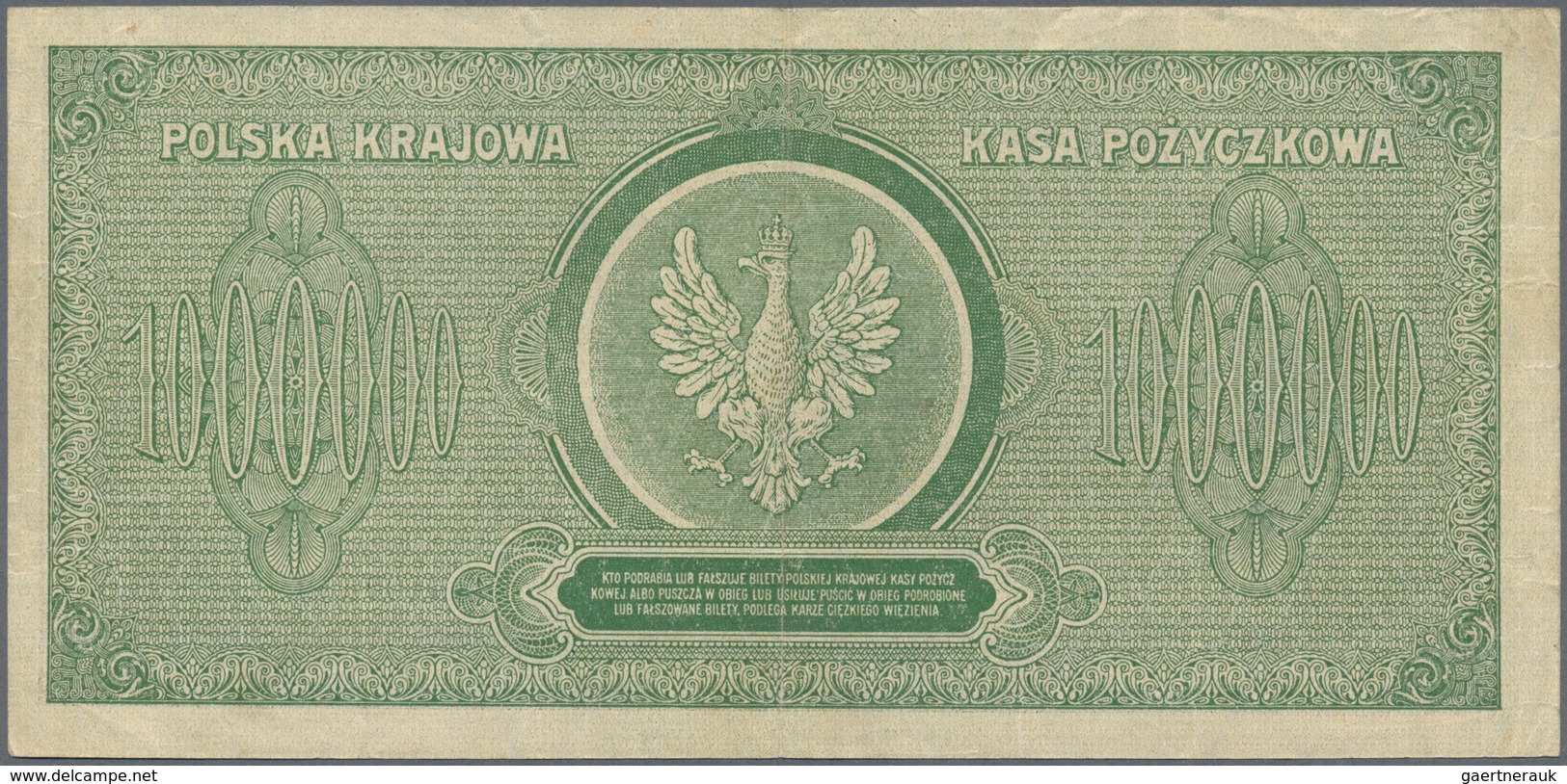 Poland / Polen: Pair Of The 1 Million Marek Polskich 1923, P.37, Both With Tiny Spots, Lightly Toned - Polen