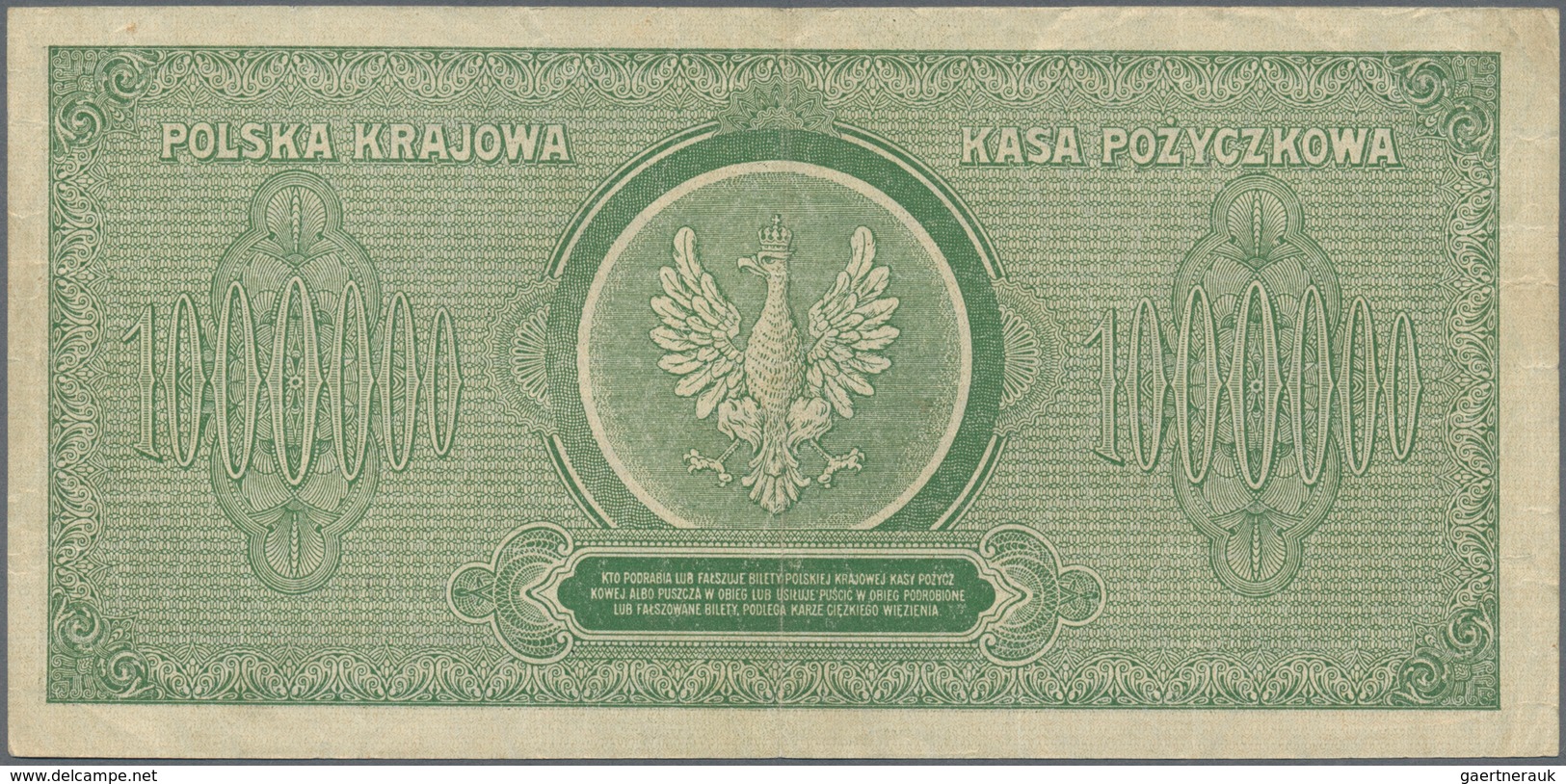 Poland / Polen: Pair Of The 1 Million Marek Polskich 1923, P.37, Both With Tiny Spots, Lightly Toned - Polonia