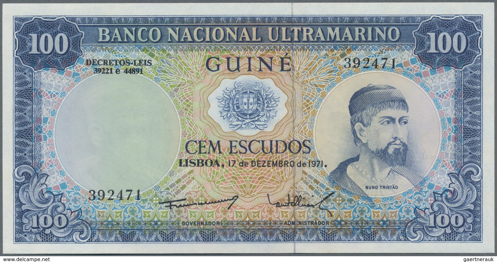 Portuguese Guinea  / Portugiesisch Guinea: Set Of 2 Notes Containing 50 & 100 Escudos 1971 P. 44, 55 - Guinee